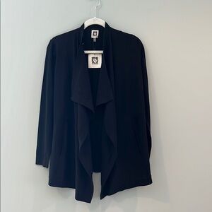 Black Open Front Cardigan